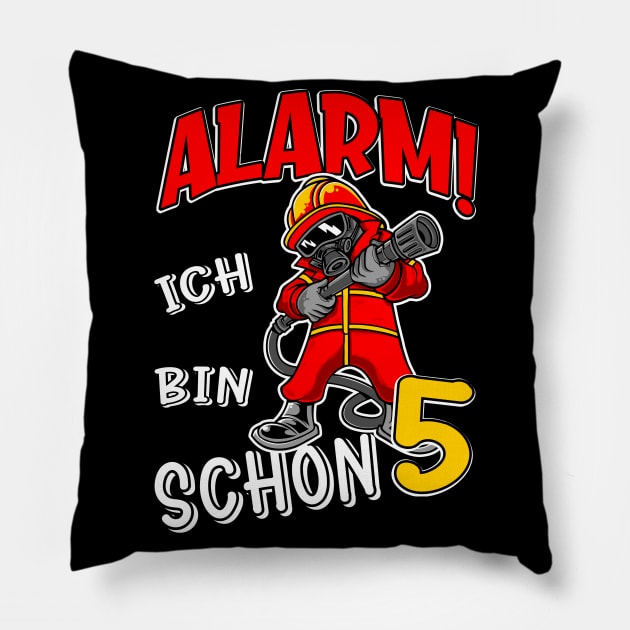 5. Kindergeburtstag Feuerwehr Kinder Pillow by Foxxy Merch