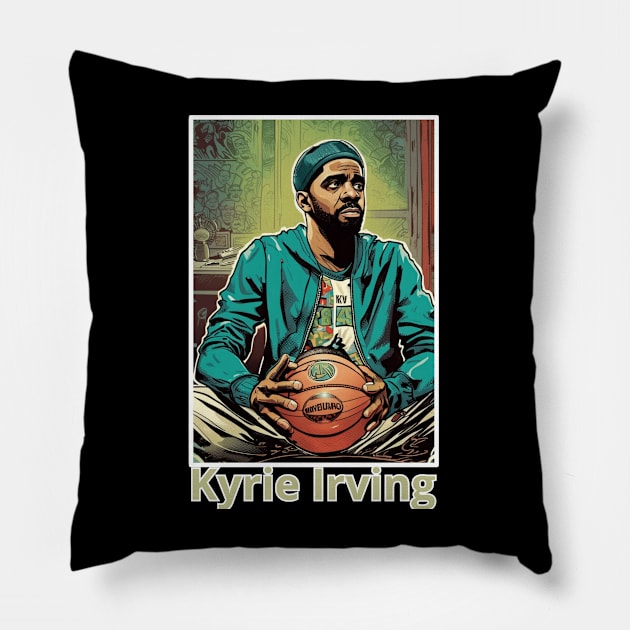 Kyrie Irving Victor illustration design Pillow by Nasromaystro