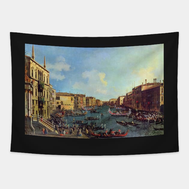 a regatta on the grand canal - Canaletto Tapestry by Kollagio