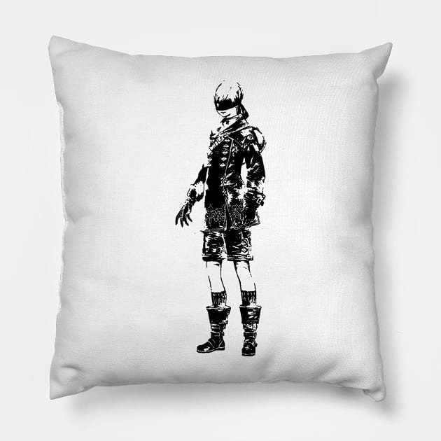 Weathered 9S Nier Automata Pillow by TortillaChief