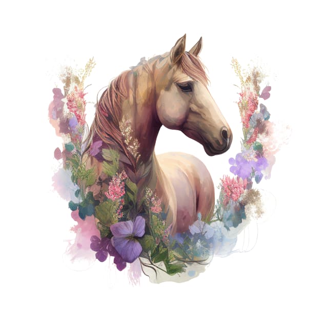 Horse Floral by Mixtgifts