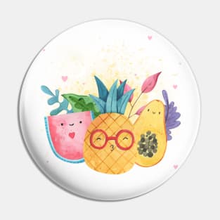 Watercolor Summer Fruits Pin