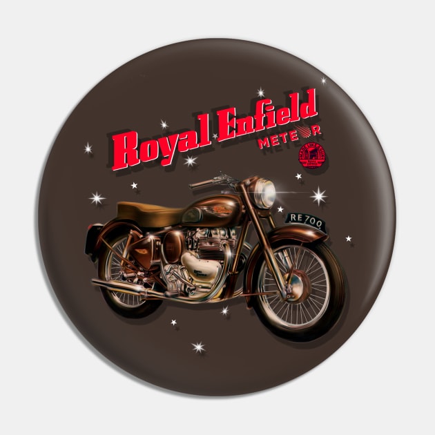 The Awsome Royal Enfield Meteor Motorcycle Pin by MotorManiac