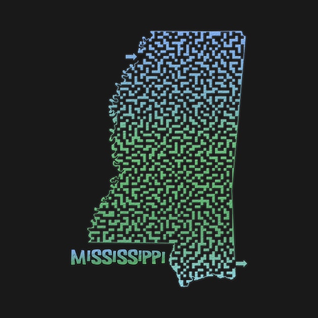 Mississippi State Outline Maze & Labyrinth by gorff