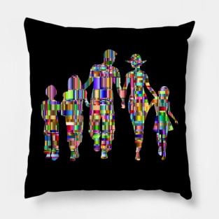 Colorful Prismatic Chromatic Checkered Rainbow Pillow