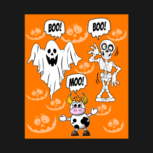 Boo Boo Moo. Spooky Halloween joke T-Shirt