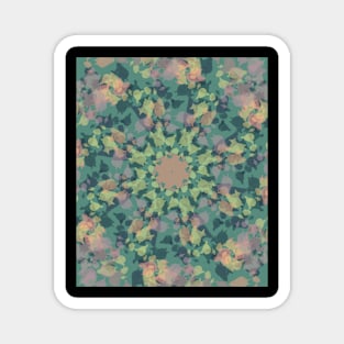 Pink green abstract pattern Magnet