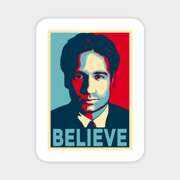 FOX MULDER BELIEVE Magnet by Theo_P