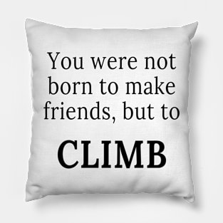 You were not born to make friends, but to climb Pillow