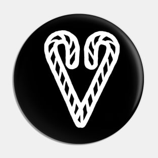 White Line Christmas Heart of Candy Pin