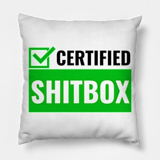 Certified Shitbox - Green Checkbox Design Pillow