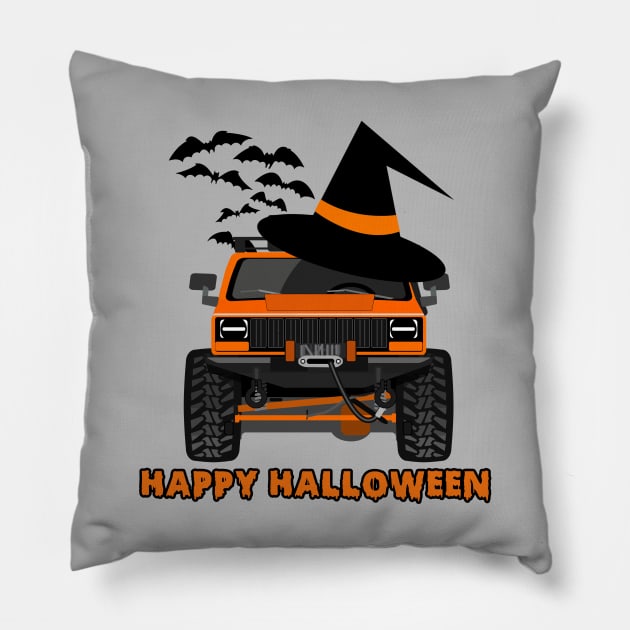 Jeep 4x4 Happy Halloween Pillow by sojeepgirl