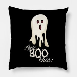 Let's Boo This Halloween Ghost Pillow