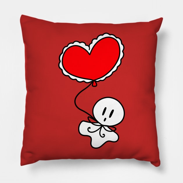 Heart Balloon Ghost Pillow by saradaboru