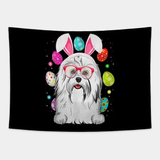 Lovely Havanese Dog Bunny Happy Easter's Day Tapestry