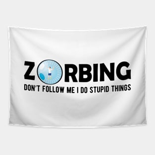 Zorbing Don't follow me I did stupid things Tapestry