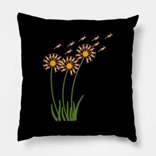 Chihuahua Flower Flying Chihuahua Dandelion Pillow