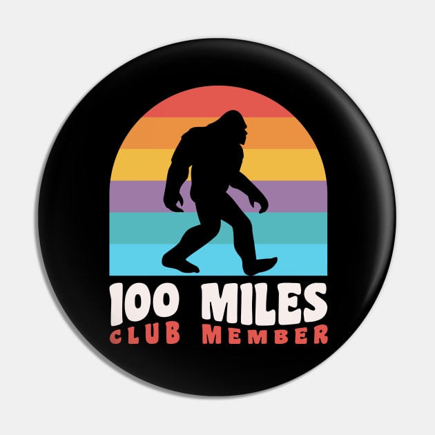 100 Miles Ultra Runner Trail Running Bigfoot 100 Miles Club Pin by PodDesignShop