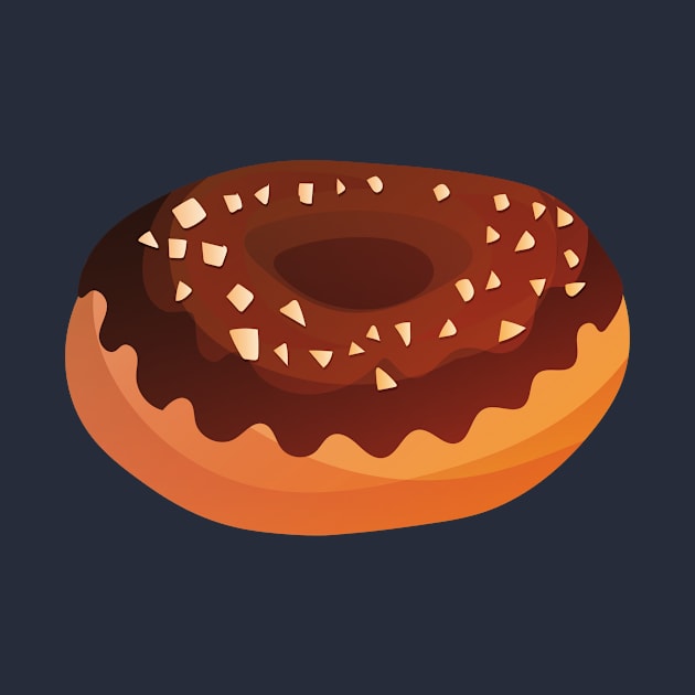 Chocolate Donut with Nuts by InkyArt