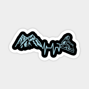 Ski and Mountains - Funny Wintersports Skiing Gift Magnet