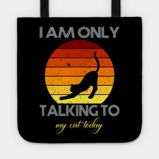 I am only talking to my cat today Tote