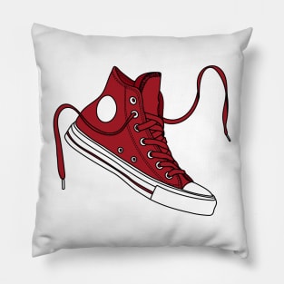 Deep red high tops Pillow