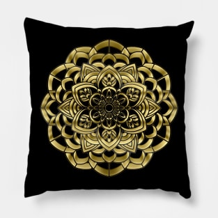 3D Gold Mandala Design #5 / Sacred Geometry Flower of Life Mandala Pillow