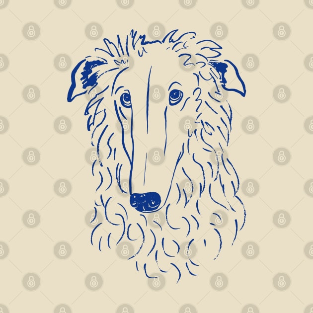 Borzoi (Beige and Blue) by illucalliart