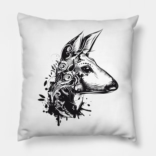 Deer with floral ornament Pillow