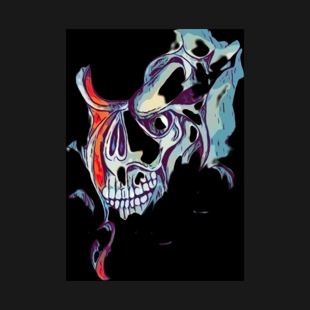 Flamboyant skull emerging by Glenbobagins