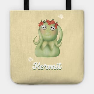 kermit the frog with flowercrown Tote