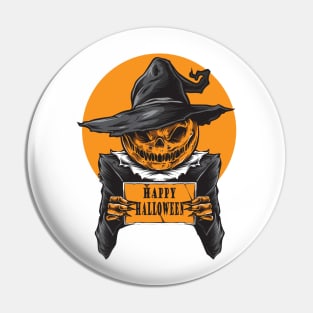 Pumpkin Head Scary Witch Happy Halloween Costume Gift Pin