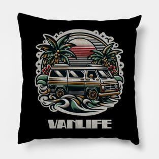 Vanlife beach Pillow
