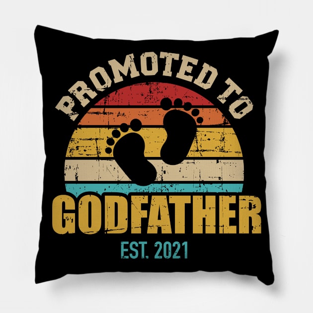 Promoted to godfather 2021 vintage Pillow by Designzz