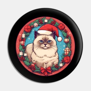 Birman Cat Xmas, Love Cats Pin