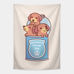 Funny Dachshund Sausage Dogs In A Can Doodle Tapestry