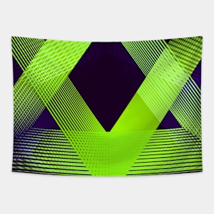 Geometric abstract sport purple green Tapestry