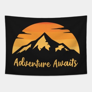 Adventure Awaits Outdoor Mountain Tapestry