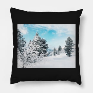 Frozen White Winter Landscape in Rondane National Park (Norway) Pillow