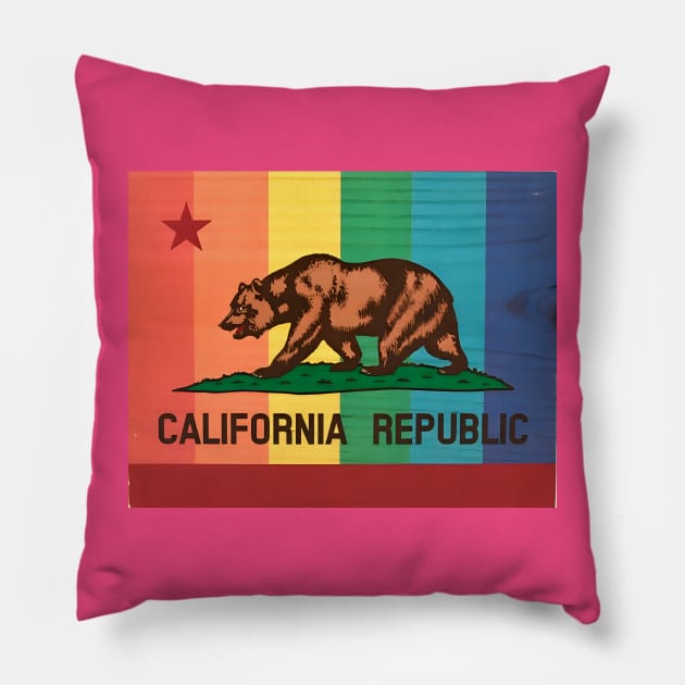 California State Flag Pillow by Rogue Clone