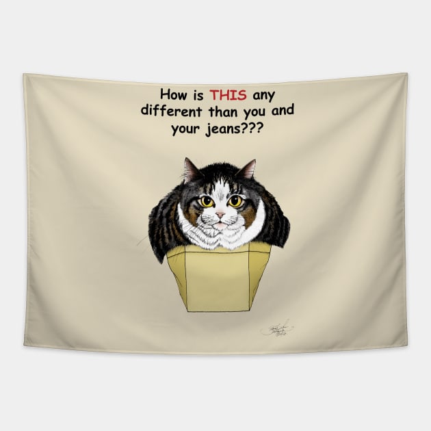 Muffin Top Cat Tapestry by tigressdragon