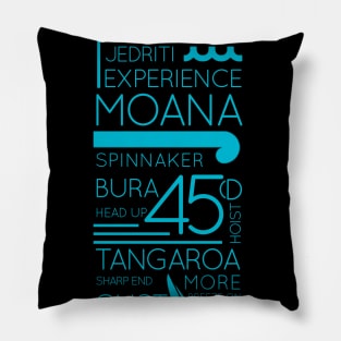 Tangaroa turquoise on black Pillow