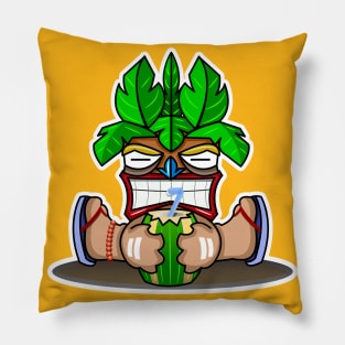 Thirsty Tiki Guy Pillow