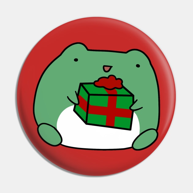 Frog Holding a Gift Pin by saradaboru