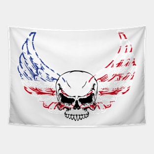 US Flag Skull T Shirt Tapestry