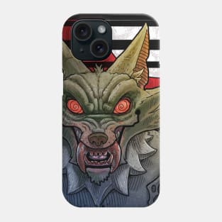 Crazy Eyed werewolf, grins under a full moon. Phone Case