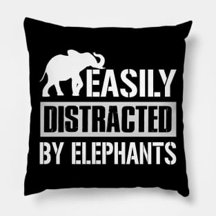 Easily Distracted By Elephants Pillow