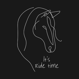 It's ride time - Cute Horse Head On Black T-Shirt