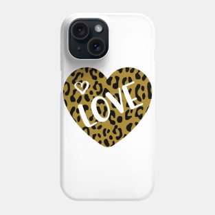 Love. Leopard Print Heart. Phone Case