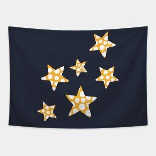 happy polka dot stars - orange Tapestry